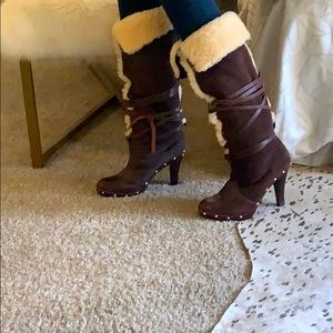 Leather and Suede Michael Kors Knee High Boots
